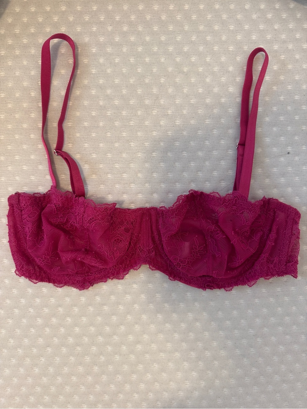 Urban Outfitters Lace Balconette Bra in Fuchsia